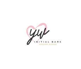 Y W YW Beauty vector initial logo, handwriting logo of initial signature, wedding, fashion, jewerly, boutique, floral and botanical with creative template for any company or business.