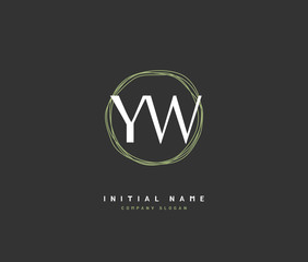 Y W YW Beauty vector initial logo, handwriting logo of initial signature, wedding, fashion, jewerly, boutique, floral and botanical with creative template for any company or business.