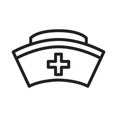 Nurse hat icon in trendy outline style design. Vector graphic illustration. Nurse hat icon for website design, logo, app, and ui. Editable vector stroke. EPS 10.