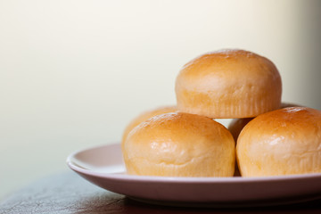 Bread and pandan custard - Stock image