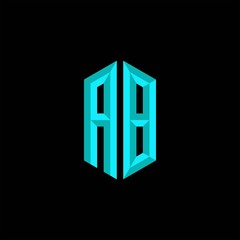 AB Initial Gaming Esport Logo Design Modern Template