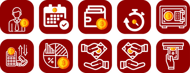 Crypto Currency Web Icon Set