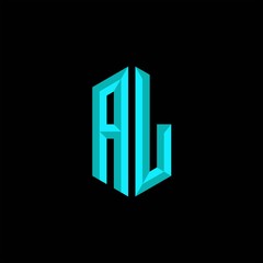 AL Initial Gaming Esport Logo Design Modern Template
