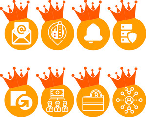 Crowned Crypto Currency Icon Set