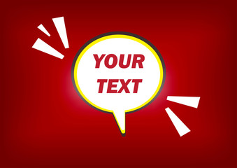 simple background shaped comic balloon for discounted promotional banner ad templates