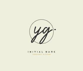 Y G YG Beauty vector initial logo, handwriting logo of initial signature, wedding, fashion, jewerly, boutique, floral and botanical with creative template for any company or business.