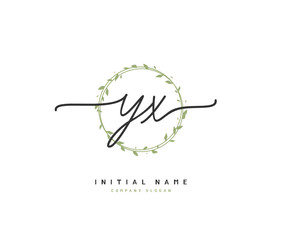 Y X YX Beauty vector initial logo, handwriting logo of initial signature, wedding, fashion, jewerly, boutique, floral and botanical with creative template for any company or business.