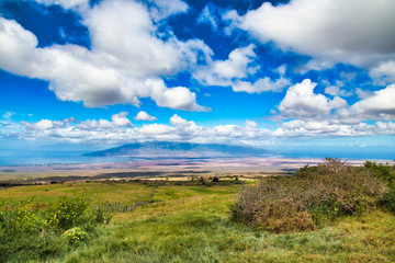 View from Kula acoss to the West and East Maui.