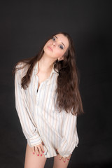 girl in a white shirt