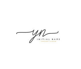 Y N YN Beauty vector initial logo, handwriting logo of initial signature, wedding, fashion, jewerly, boutique, floral and botanical with creative template for any company or business. - obrazy, fototapety, plakaty