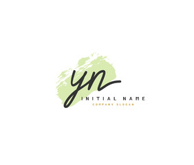 Y N YN Beauty vector initial logo, handwriting logo of initial signature, wedding, fashion, jewerly, boutique, floral and botanical with creative template for any company or business.