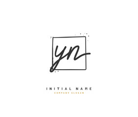 Y N YN Beauty vector initial logo, handwriting logo of initial signature, wedding, fashion, jewerly, boutique, floral and botanical with creative template for any company or business.