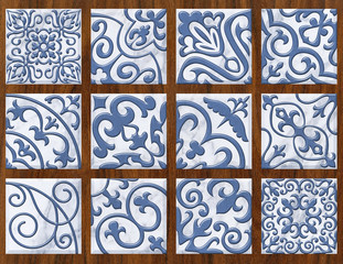 Colorful ceramic wall tiles decoration