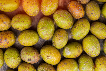 (Hog Plum)Olives with Papaya Salad, Isan food ingredient, Thailand