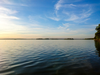Obraz premium sunset on Lake in Minsk Belarus