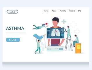 Asthma vector website landing page design template