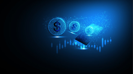 The concept of financial trading. Stock market and exchange.