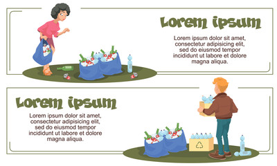 Funny people cleaning in park.