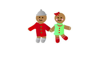 Gingerbread man couple