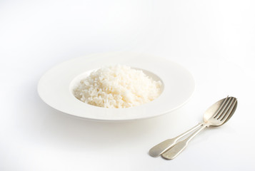 jasmine rice in a white bowl