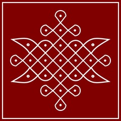 Traditional Indian folk art - known as rangoli, kolam, alpona for diwali,onam, vector design