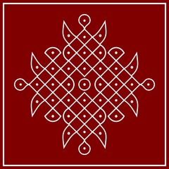 Traditional Indian folk art - known as rangoli, kolam, alpona for diwali,onam, vector design