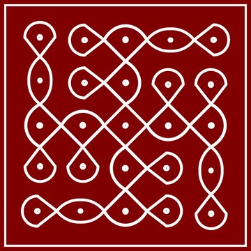 Traditional Indian folk art - known as rangoli, kolam, alpona for diwali,onam, vector design