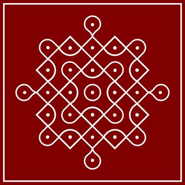 Traditional Indian folk art - known as rangoli, kolam, alpona for diwali,onam, vector design