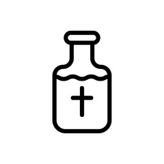 Holy water icon vector. A thin line sign. Isolated contour symbol illustration