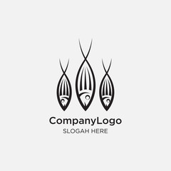 Simple fish logo design for company or restaurant