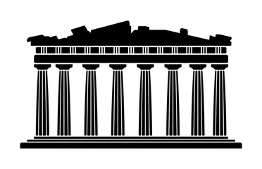 Fotobehang Parthenon temple - Greece / World famous buildings monochrome vector illustration. © barks