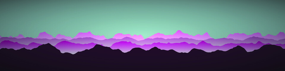 Naklejka na ściany i meble Color Mountains Landscape Generative Art background illustration