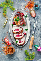 Christmas meatloaf with cherry