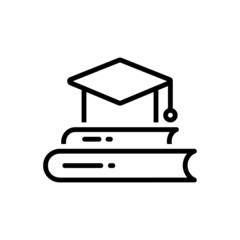 Black line icon for graduate 