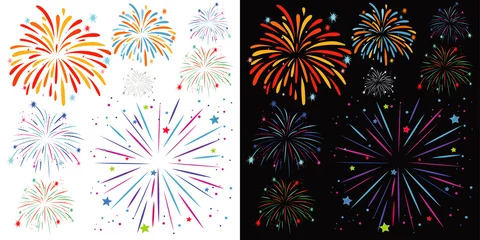 Foto op Plexiglas Background design with fireworks © blueringmedia