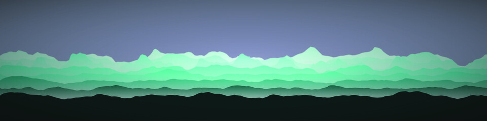 Color Mountains Landscape Generative Art background illustration