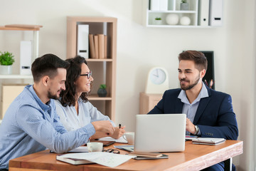 Team of business people during meeting in office