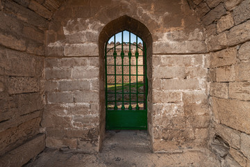 Entrance to the fortress, dated to the 12th century, located in Ramana district , Historical monuments of Azerbaijan