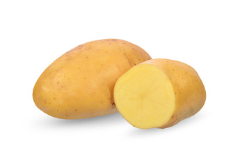  Potato isolated on white background. clipping path