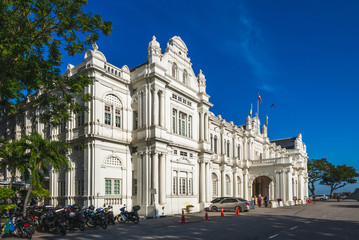facade of city hall in george town, penang, malaysia