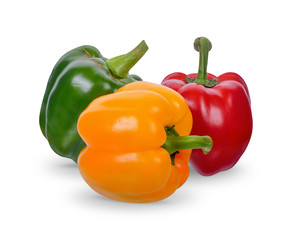 Fresh sweet pepper isolated on white background. clipping path