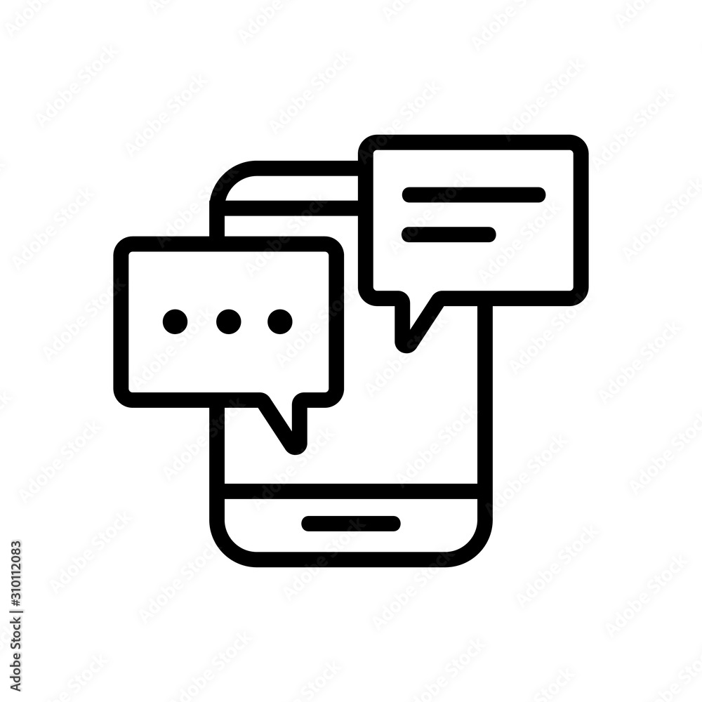 Poster incoming alerts and messages on the phone icon vector. a thin line sign. isolated contour symbol ill
