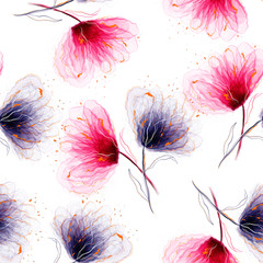 Materiał do szycia abstract floral background with flowers