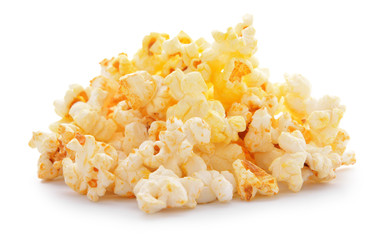 Tasty popcorn on white background