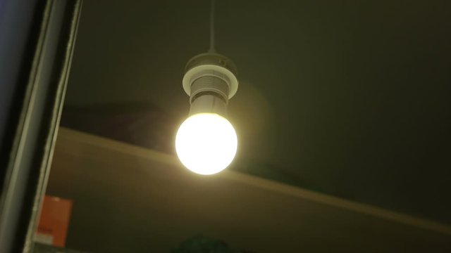 LED light on the ceiling turns on and off