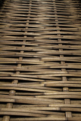 The natural bamboo floor on the pathway