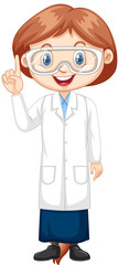 Fototapeta premium Girl in science gown on white background