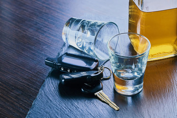 alcoholic drink and car keys