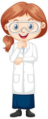 Fototapeta premium Girl in science gown on white background