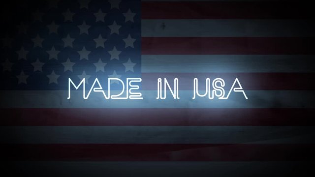 A video intro of a neon sign that reads: Made in USA